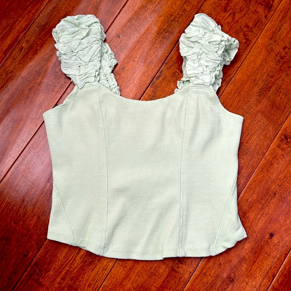 *brand new* Mint Anthropologie Ruffle Sleeve Top Size Small